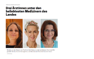 DocFinder.at Bewertung - Drei Ärztinnen unter den beliebtesten Medizinern des Landes